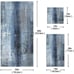 Abstract Bath Towels Set Vintage Navy Blue Grey Modern Art Painting 3 Piece