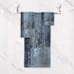 Abstract Bath Towels Set Vintage Navy Blue Grey Modern Art Painting 3 Piece