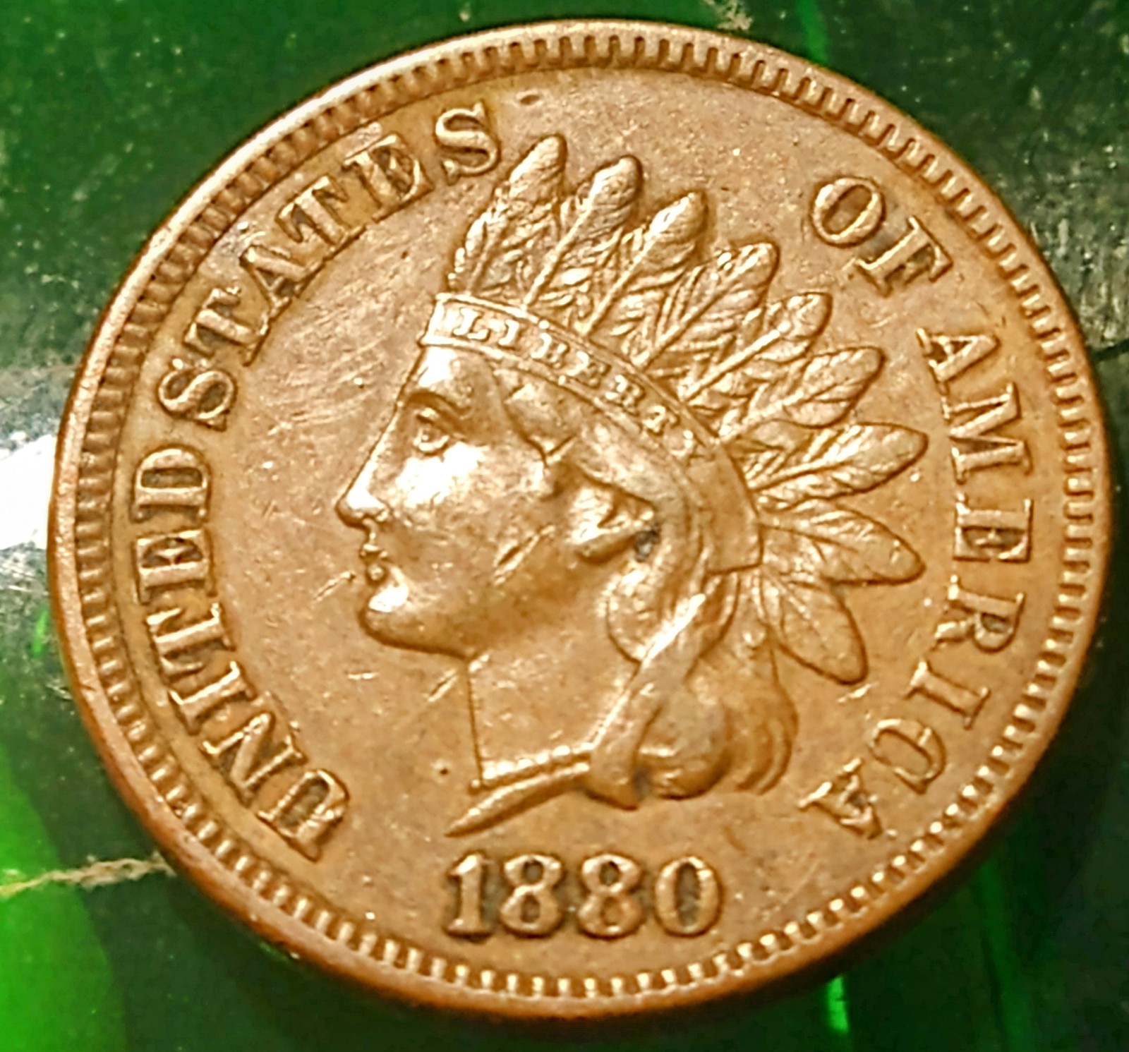 Choice 1880 Brown Indian Head Cent USA Genuine vintage 144 Years old