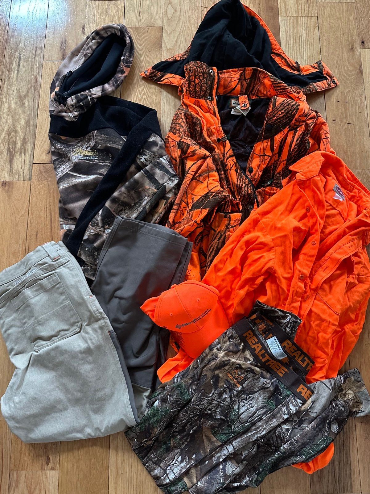 Men’s Orange and Camouflage Hunting Apparel Set