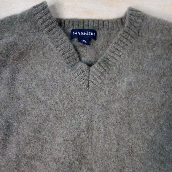 Lands' End V-Neck Cashmere Wool Sweater