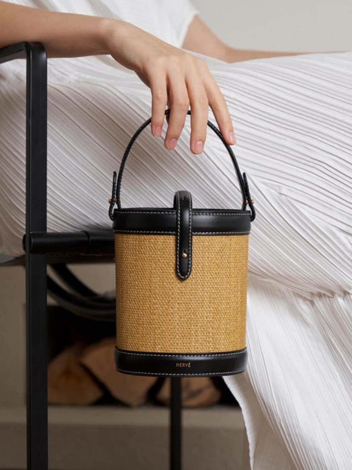 Herve Mini Bucket Bag Raffia Korean w concept