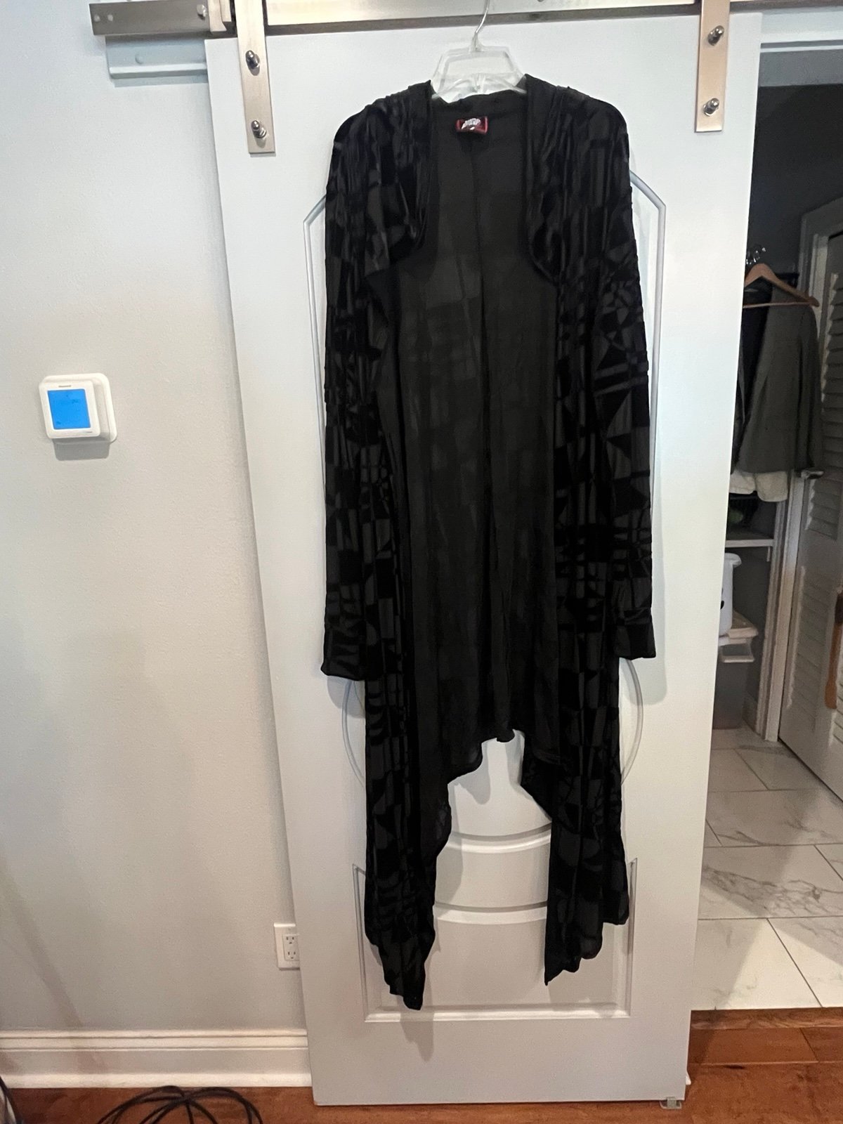 Killstar X Dario Argento black geometric velvet burnout hooded cardigan. Plus!