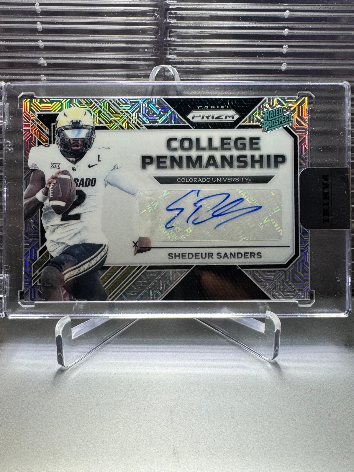 Shedeur Sanders 2025 Panini Prizm College Penmanship Auto Mojo /99 Factory Seal