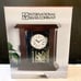 International Silver Co. Mahogany Carousel Carriage Table Clock, Brass Accents