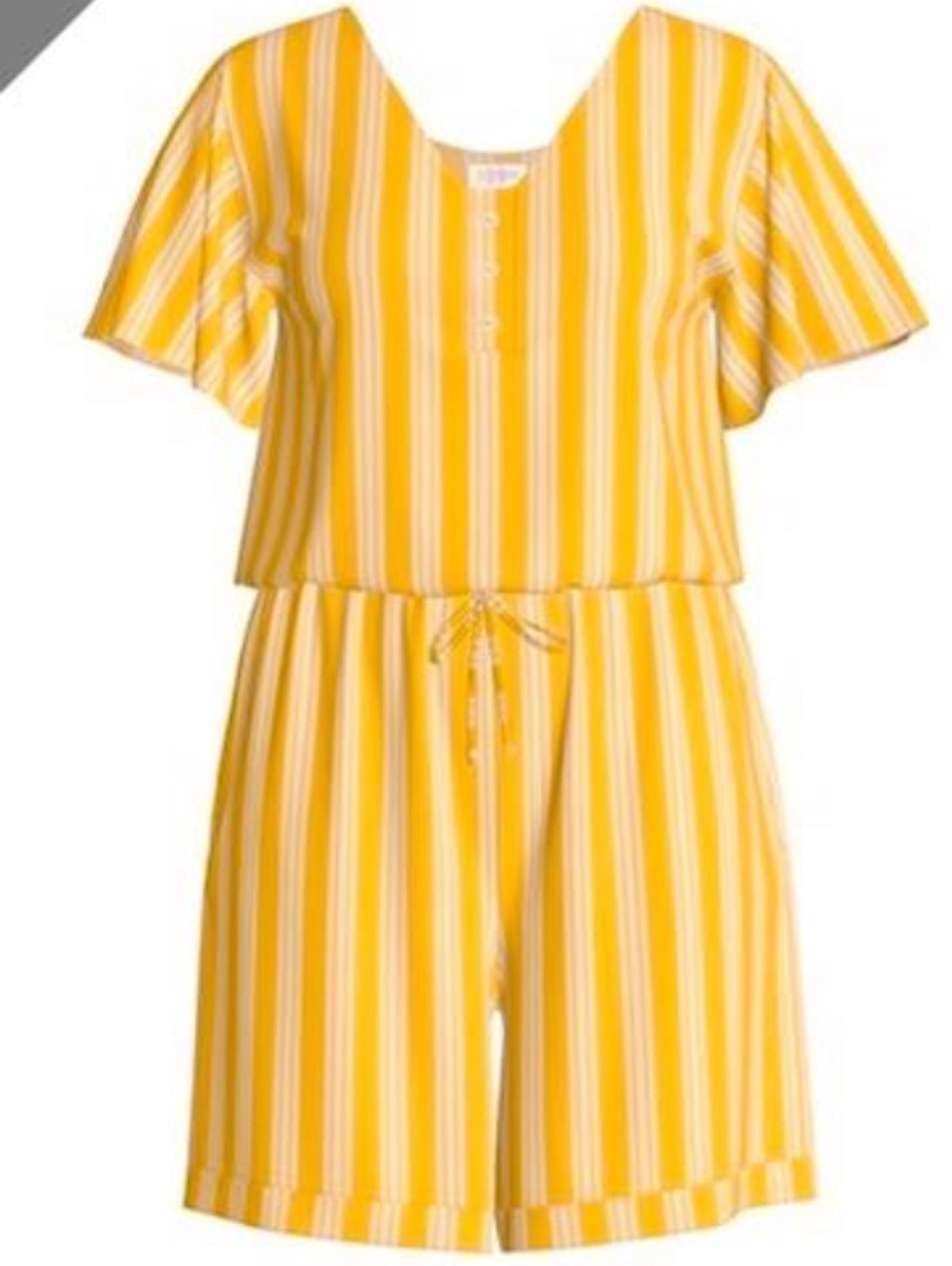 Womens LULAROE Yellow Striped  Romper