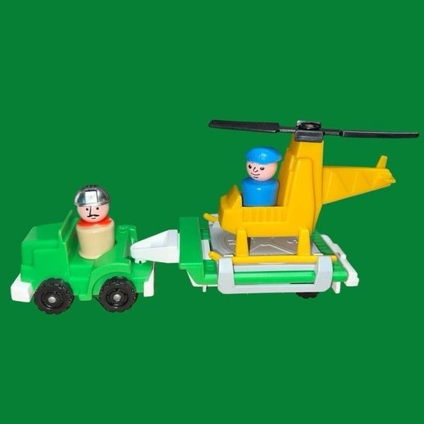 Vintage Fisher Price Little People - #344 Little Trucks Copter Rig W/Box
