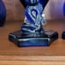 VINTAGE COBALT BLUE KOI FISH CANDLE HOLDERS