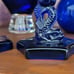VINTAGE COBALT BLUE KOI FISH CANDLE HOLDERS