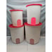Set of 4 Tupperware Large Storage Containers Nesting 2416B 2418B 2420D 2422B Red
