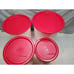 Set of 4 Tupperware Large Storage Containers Nesting 2416B 2418B 2420D 2422B Red