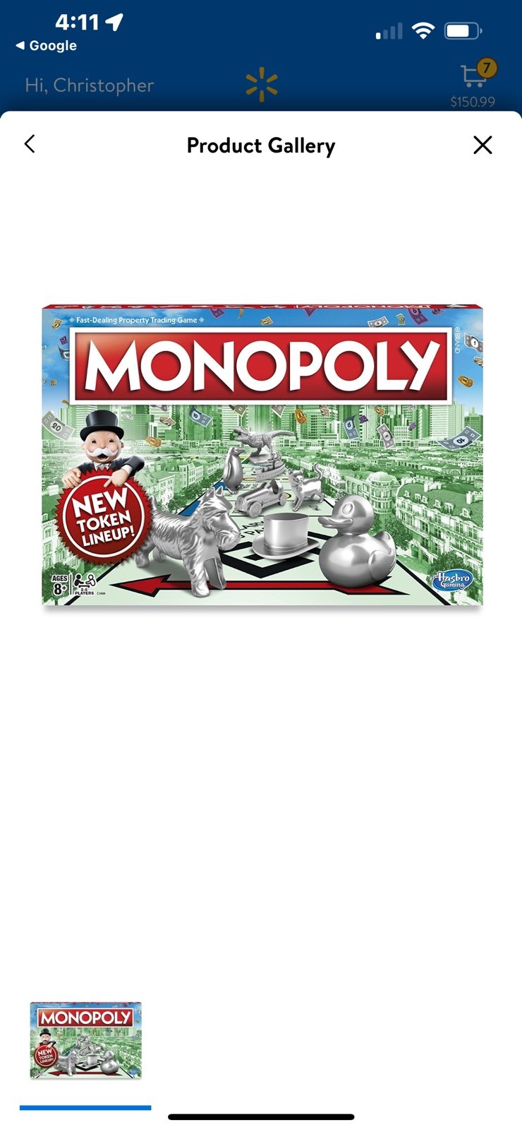Hasbro Monopoly game