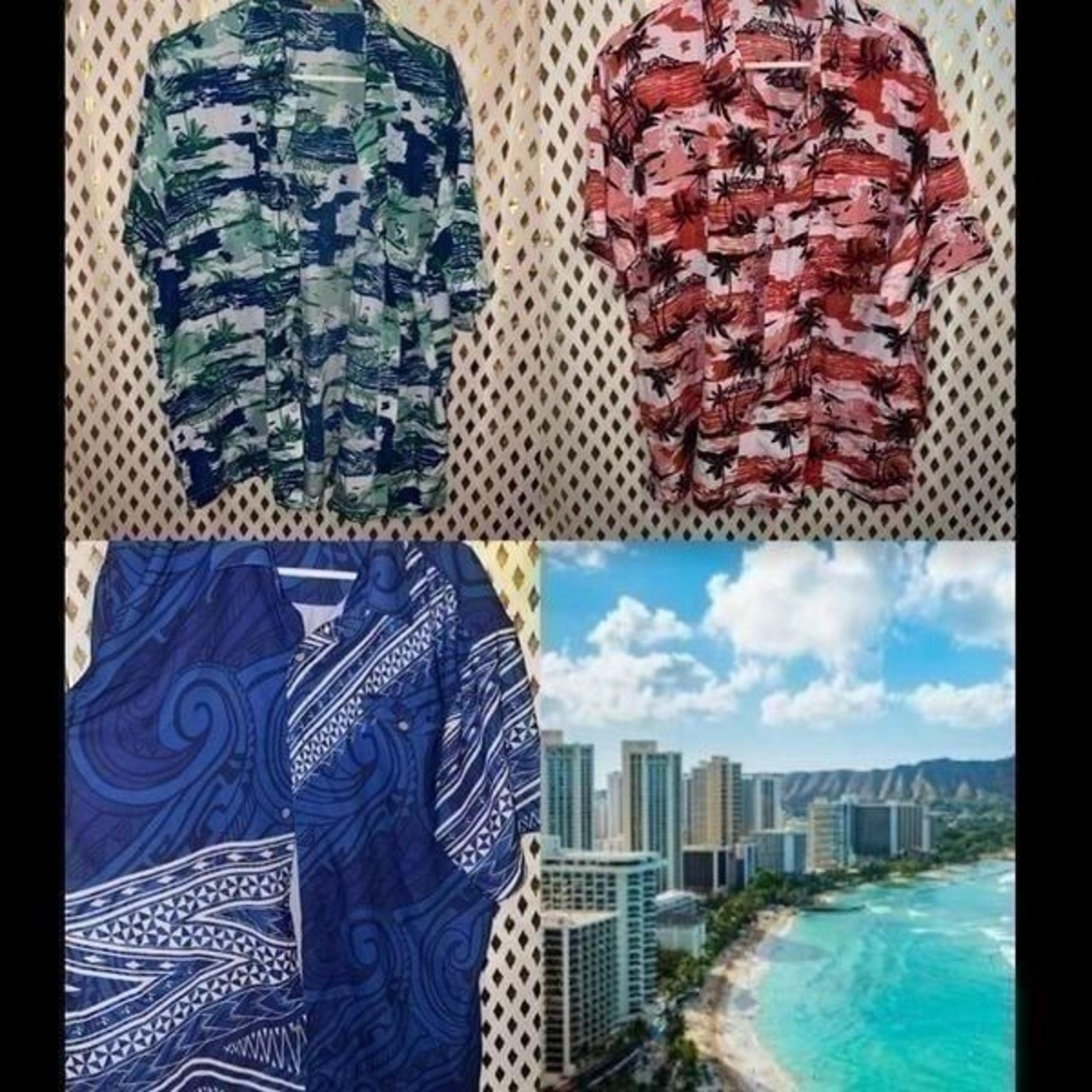 Lot of 3 men’s Hawaiian shirts Hanton and Newocean collection size XL