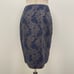Marianne Kooimans Silk/Wool Embroidered Floral Pencil Skirt, Navy, 1, US Small