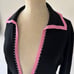 VERTIGO Knit Jacket Evening Size M 145 NEW Black Pink Beaded Bling Slinky Y2k