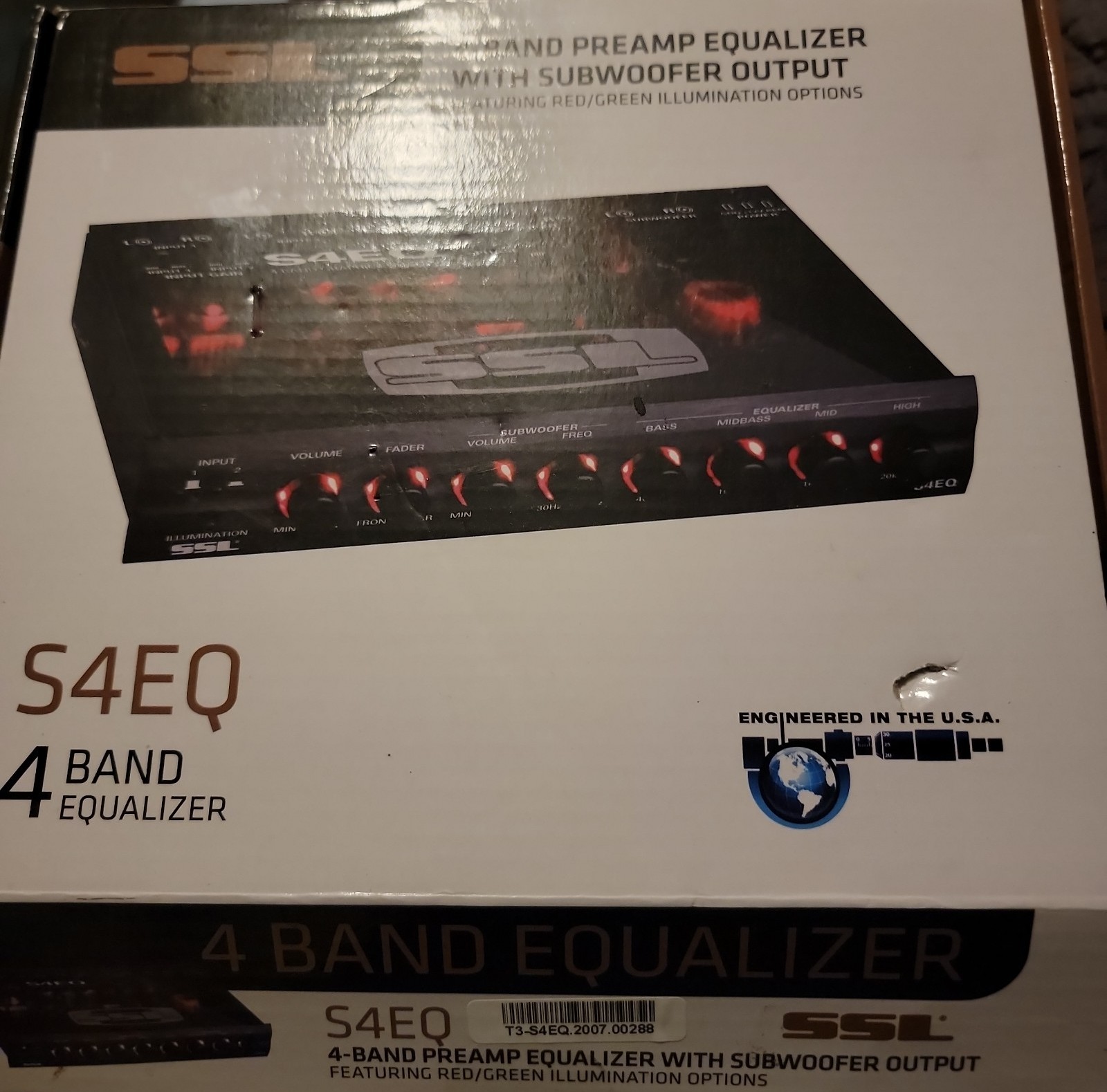 Sound Storm Laboratories S4EQ 4 Band Pre-Amp Car Equalizer, Gold-Plated Sub Outs