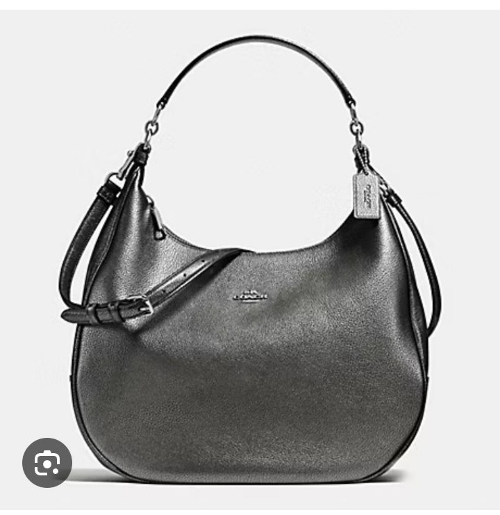 Coach Harley Metalic Leather Hobo Shoulder Bag With Crossbody Strap