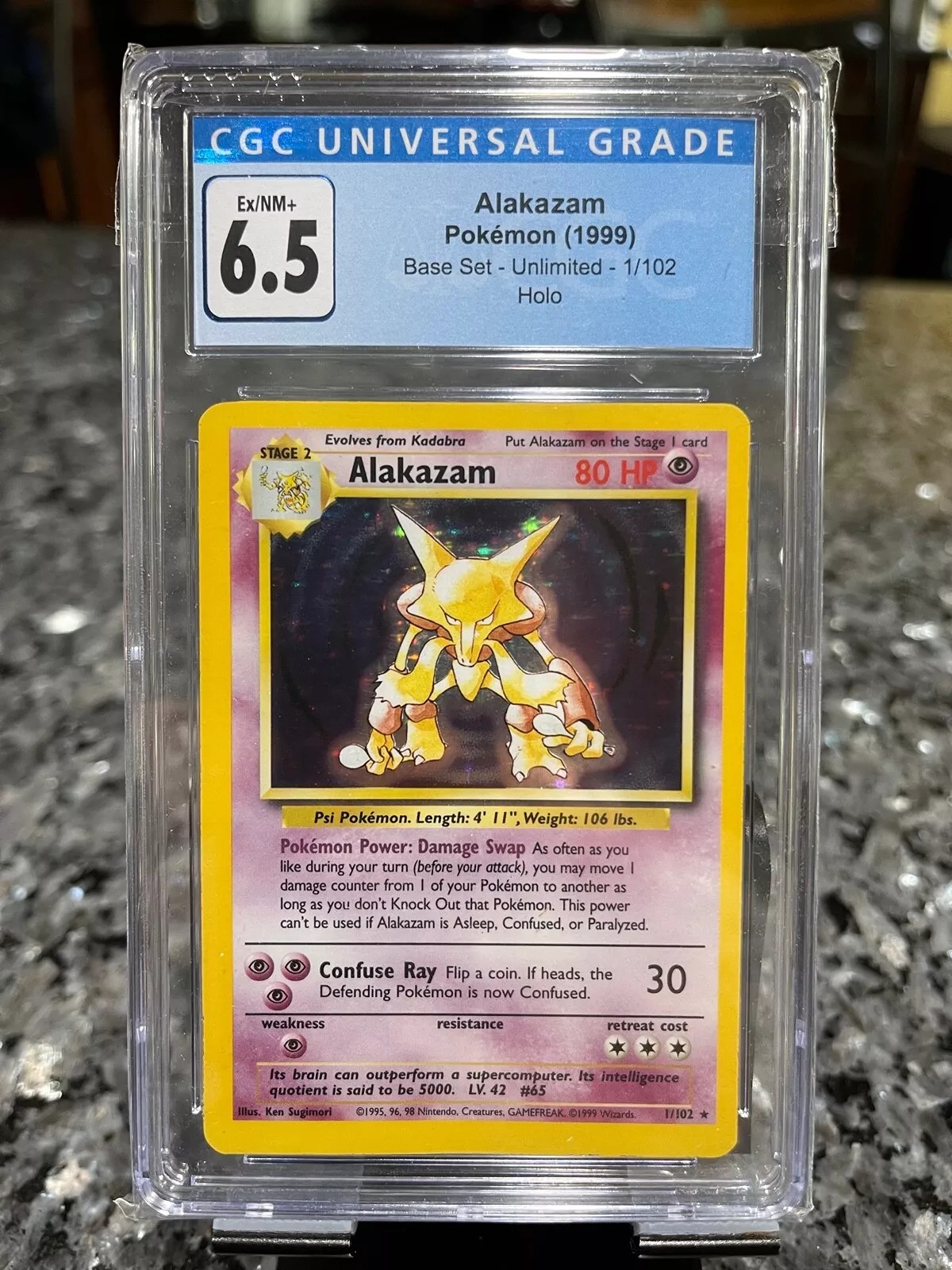 Alakazam Pokemon CGC 6.5 Graded card Base Set Holo Slab