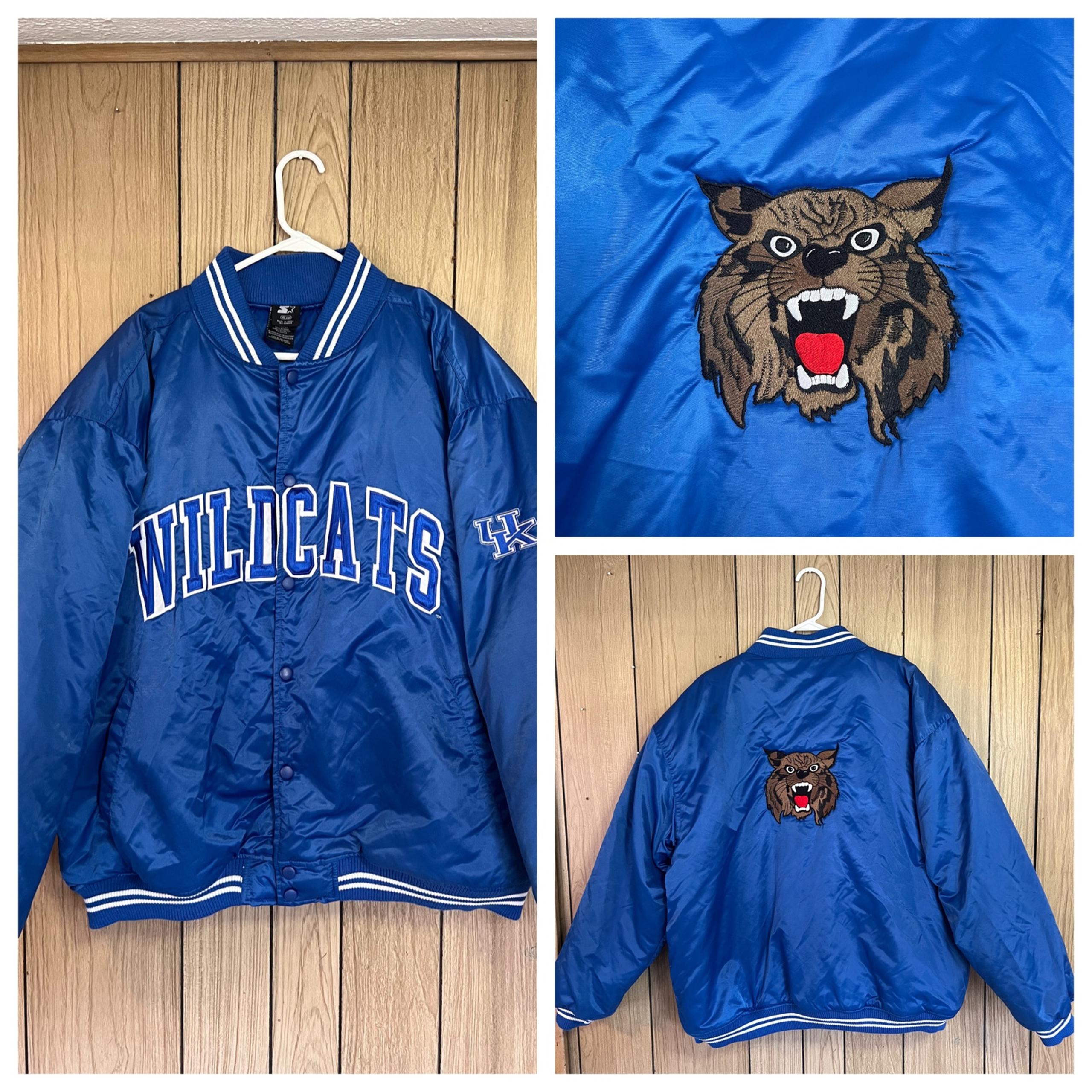 Vintage Starter Kentucky Wildcats Quilted Button Jacket/Bomber Mens Size XL