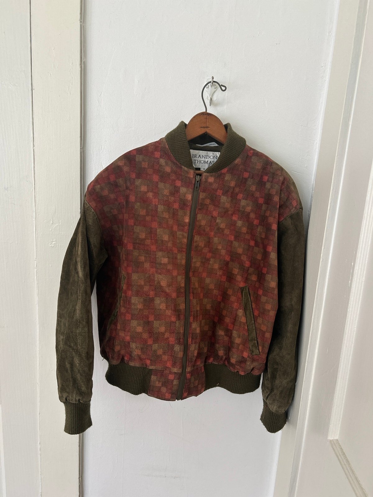 vintage leather bomber jacket