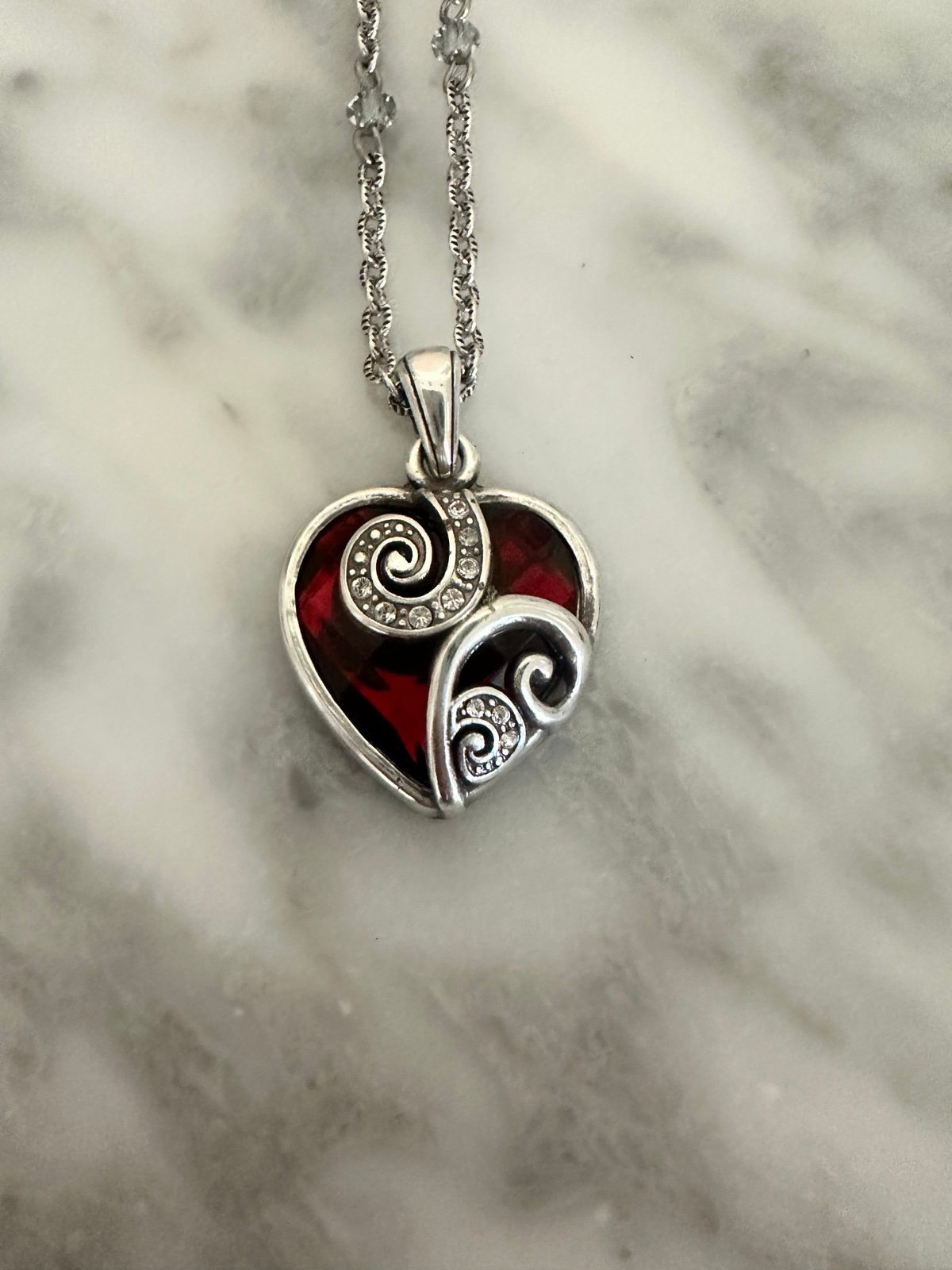 Retired BRIGHTON Cupid's Love Red Crystal Heart