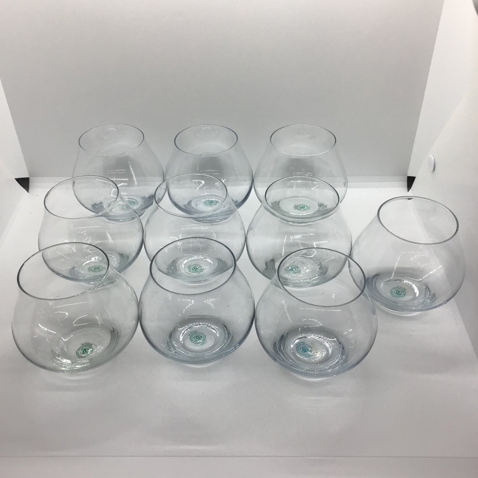 Vintage Williams Sonoma Shaped Clear Glass Candle Holder Set of 12 Votive