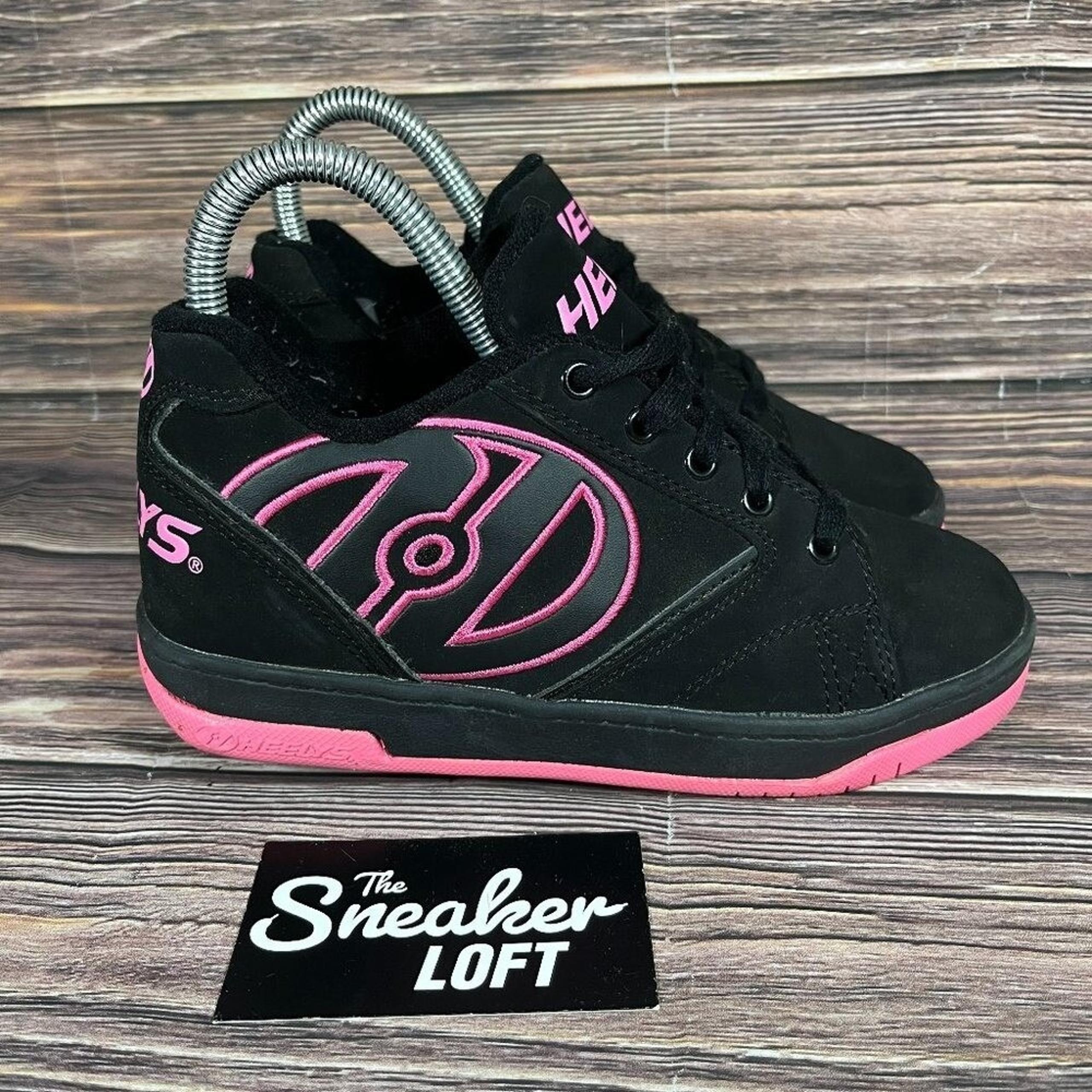 Heelys Propel 2.0 Youth Original Black Pink Wheeled Shoes Size 4