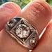 Vintage Signed Sterling Silver 925 Large Statement Ring Unique Textured Surface