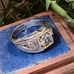 Vintage Signed Sterling Silver 925 Large Statement Ring Unique Textured Surface