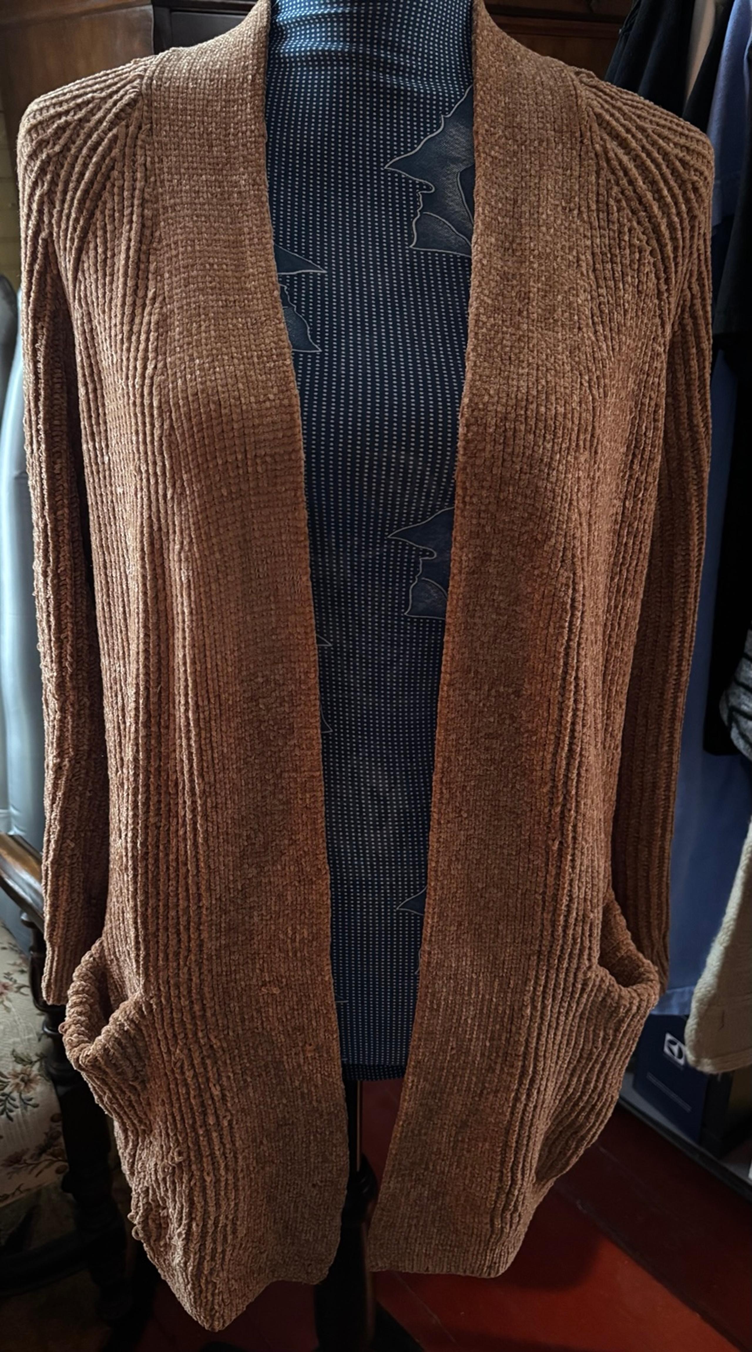 Ruby Rd Size Large Women’s Open Front Cardigan/Shrug Burnished Gold POCKETS!