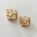 Vintage Trifari Gold Tone Faux Pearl Earrings