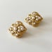 Vintage Trifari Gold Tone Faux Pearl Earrings