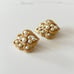Vintage Trifari Gold Tone Faux Pearl Earrings