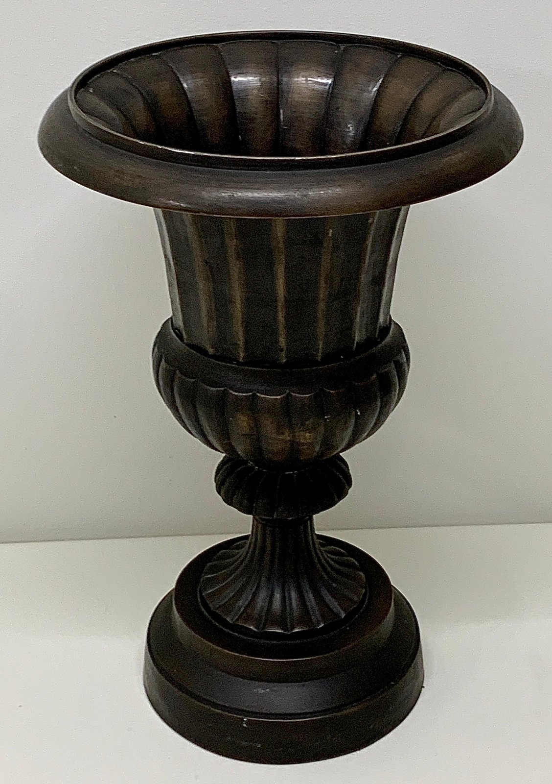 Vintage CASTILIAN IMPORTS India Large Patinated Brass Urn Planter Floor Vase