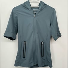 NIKE Woman's Golf Short Sleeve Hoodie Jacket Grey Blue Size XSmall
