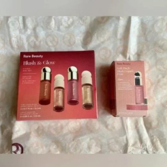 NWT Rare Beauty by Selena Gomez Blush & Glow 4-Piece Mini Set + Hope Blush