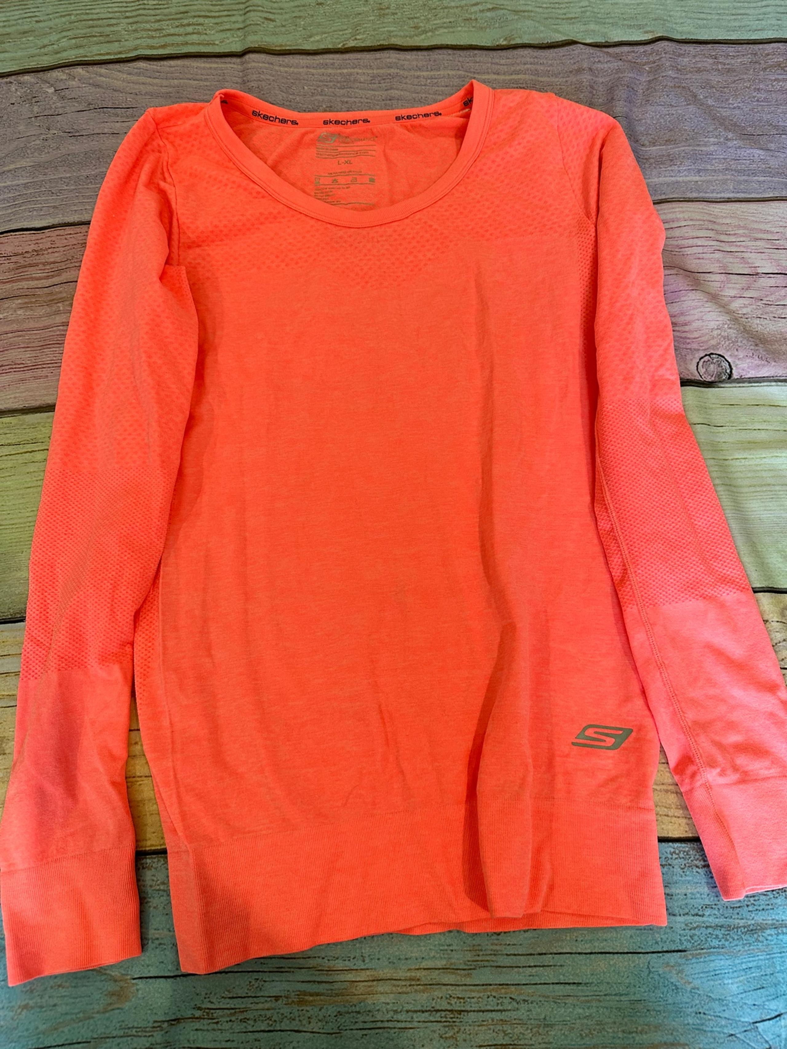 SKETCHERS WOMEN LONG SLEEVE HOT PINK PERFORMANCE SPORT SHIRT L LARGE
