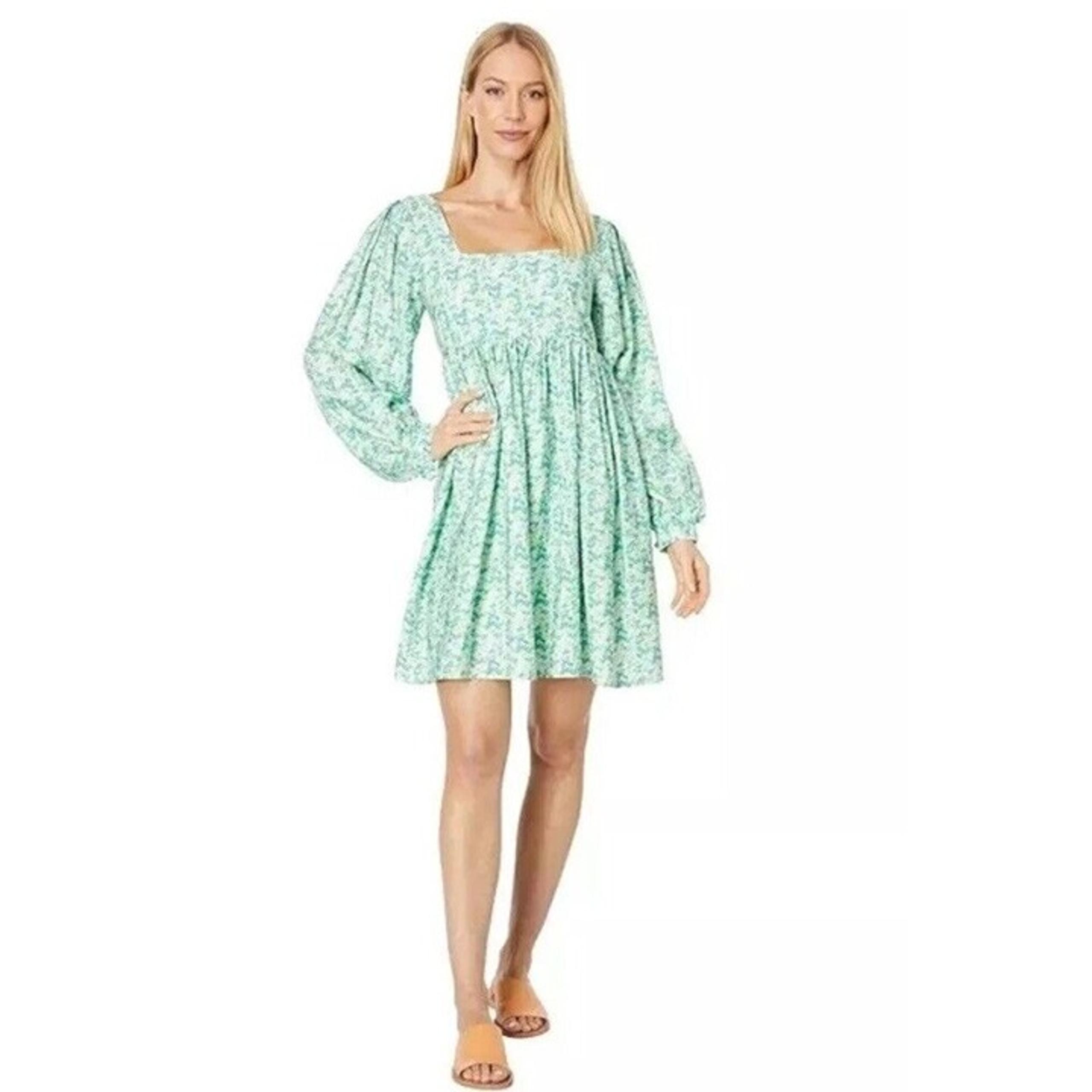 Anthropologie Moon River Floral Babydoll Prairie Cottage Boho Mini Dress Medium