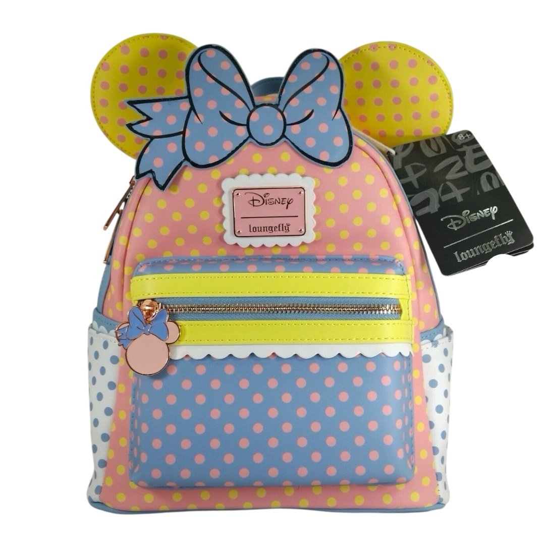 Loungefly Disney Minnie Pastel Color Block Dots Mini Backpack