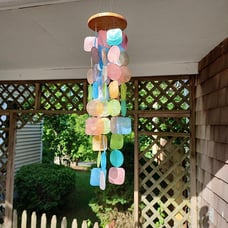 Rainbow Wind Chimes for Outside - Colorful Sea Glass