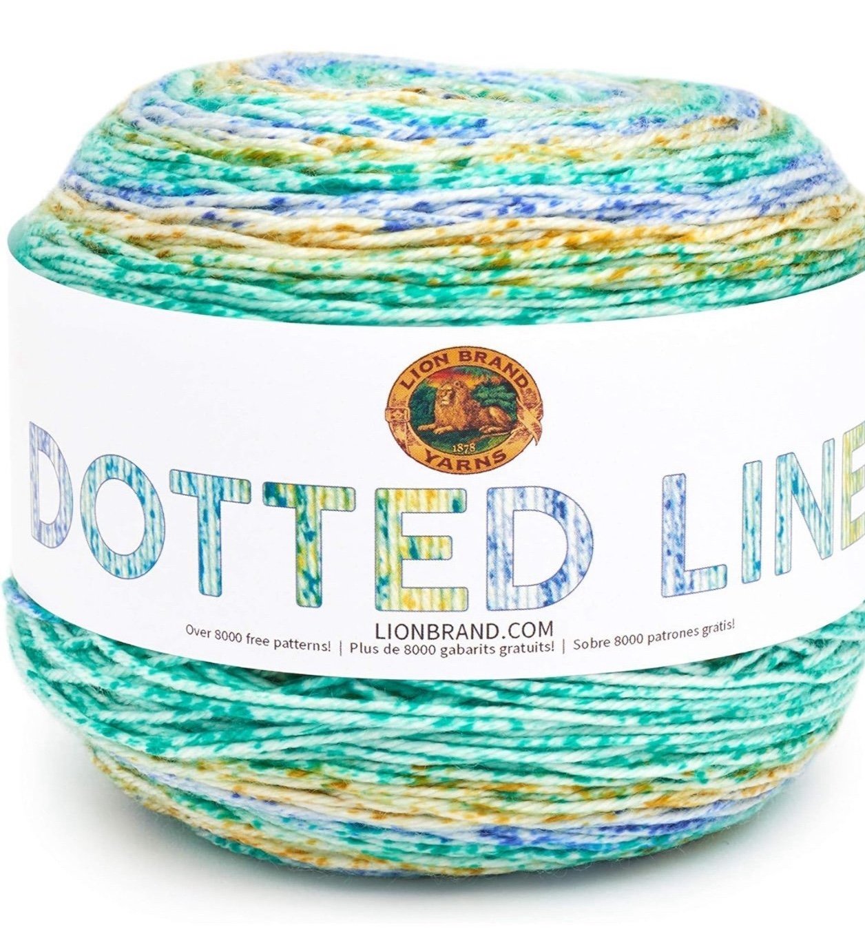 Lion Brand Yarn Dotted Line, Green Machine lot of 8 NEW
