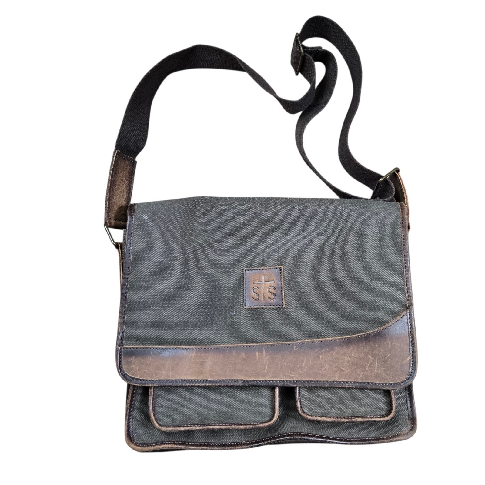 Sts Ranchware Foreman Leather Canvas Messenger Bag