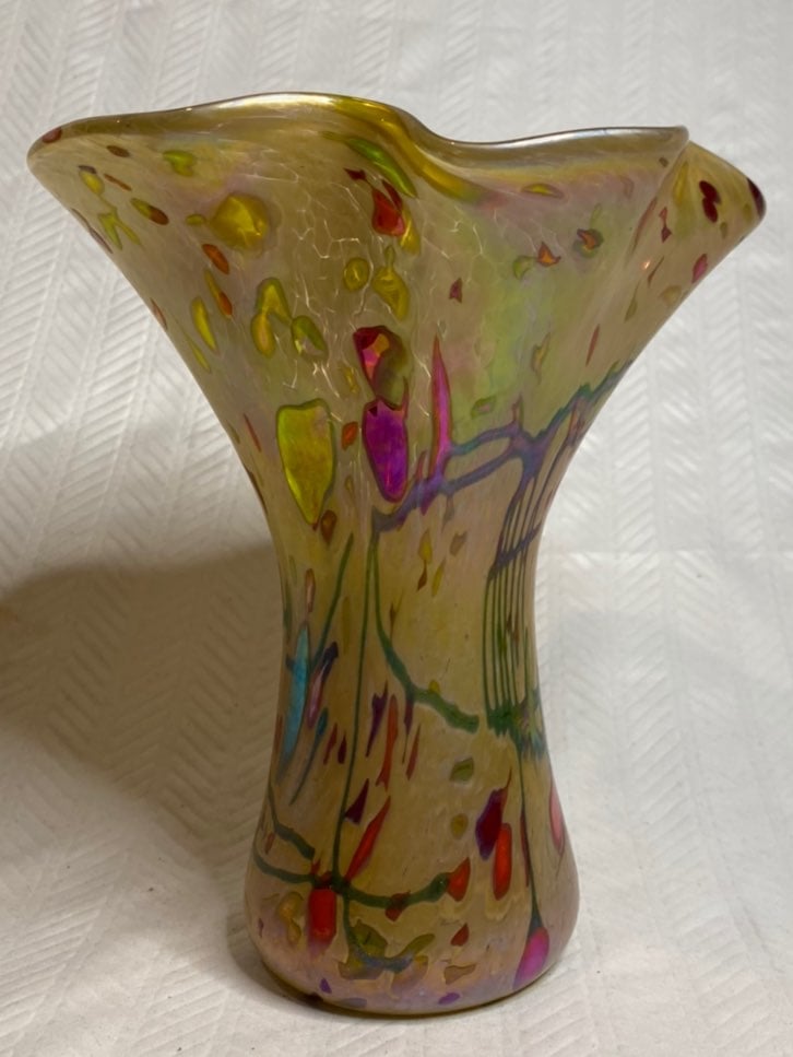 Glass Eye Studio mini ruffle vase brown