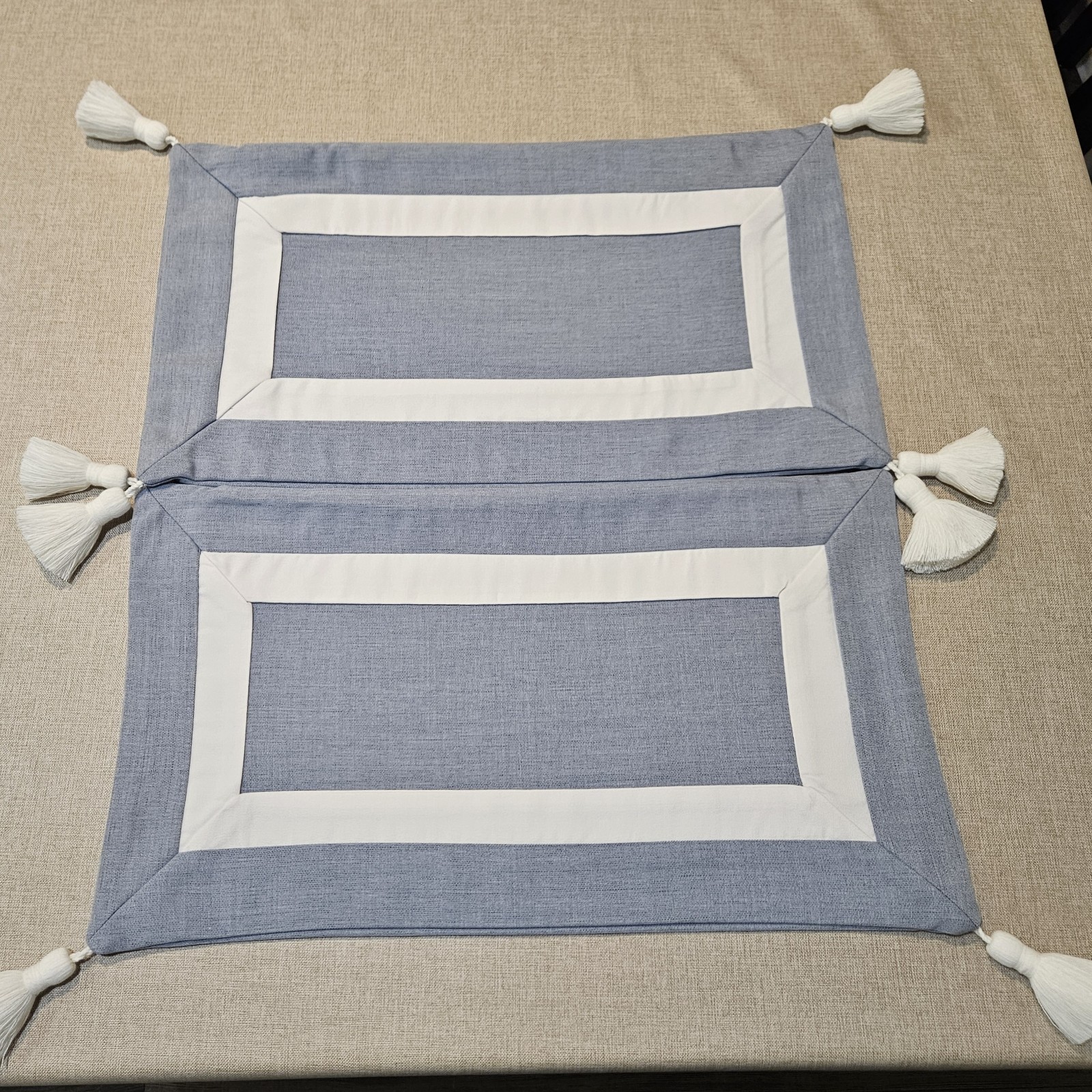RESERVED FOR SUE- Serena and Lily Border Frame Outdoor Pillow Cover Coastal Blue