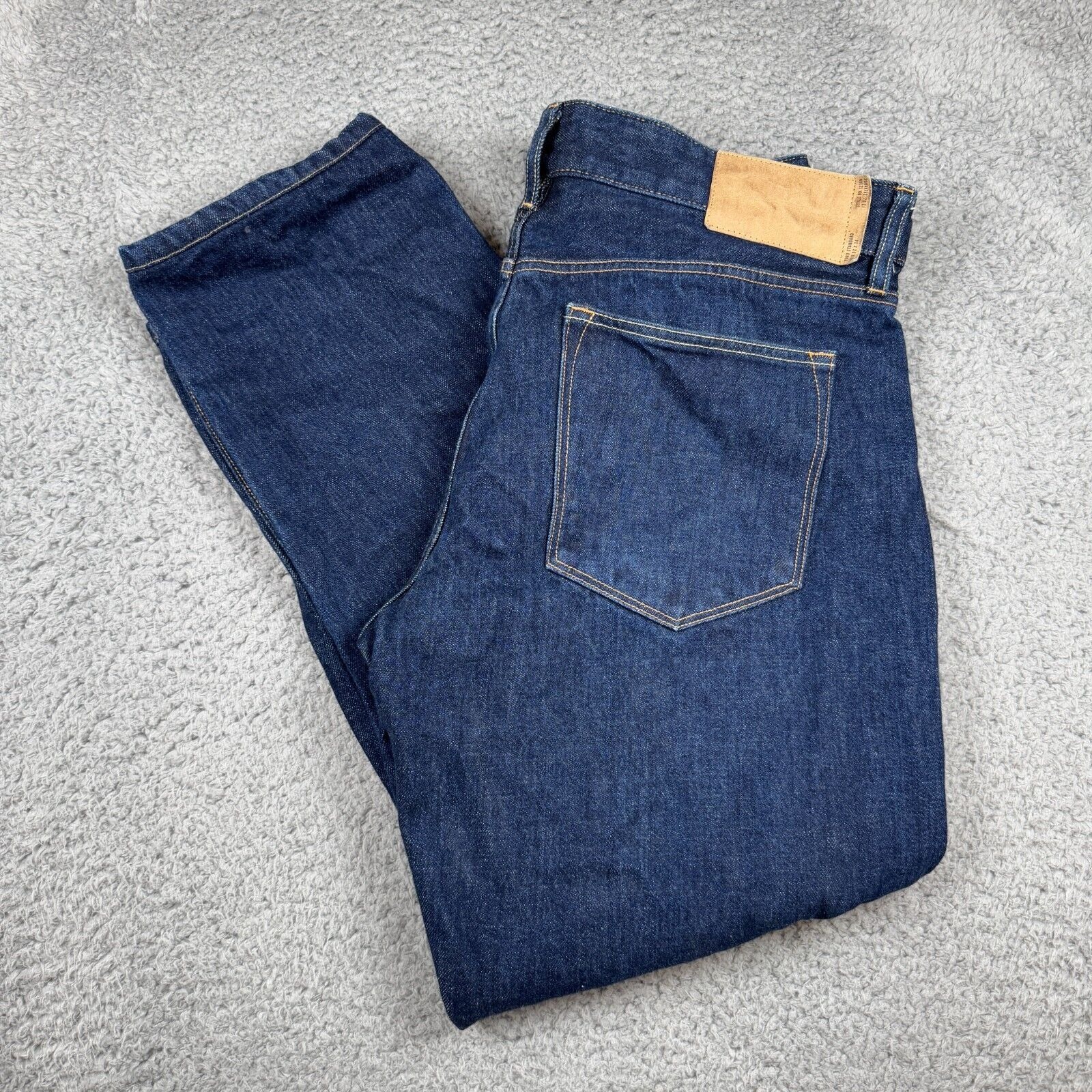 Buck Mason Selvedge Jeans Men 34x27 Blue Ford Standard Button Fly Japanese Denim