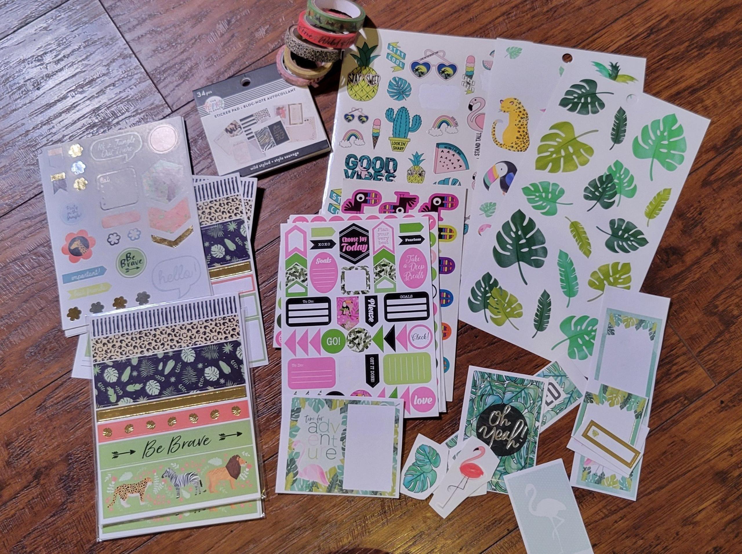 Jungle / Safari Vibes Sticker Washi Tape Bundle (Happy Planner & more)