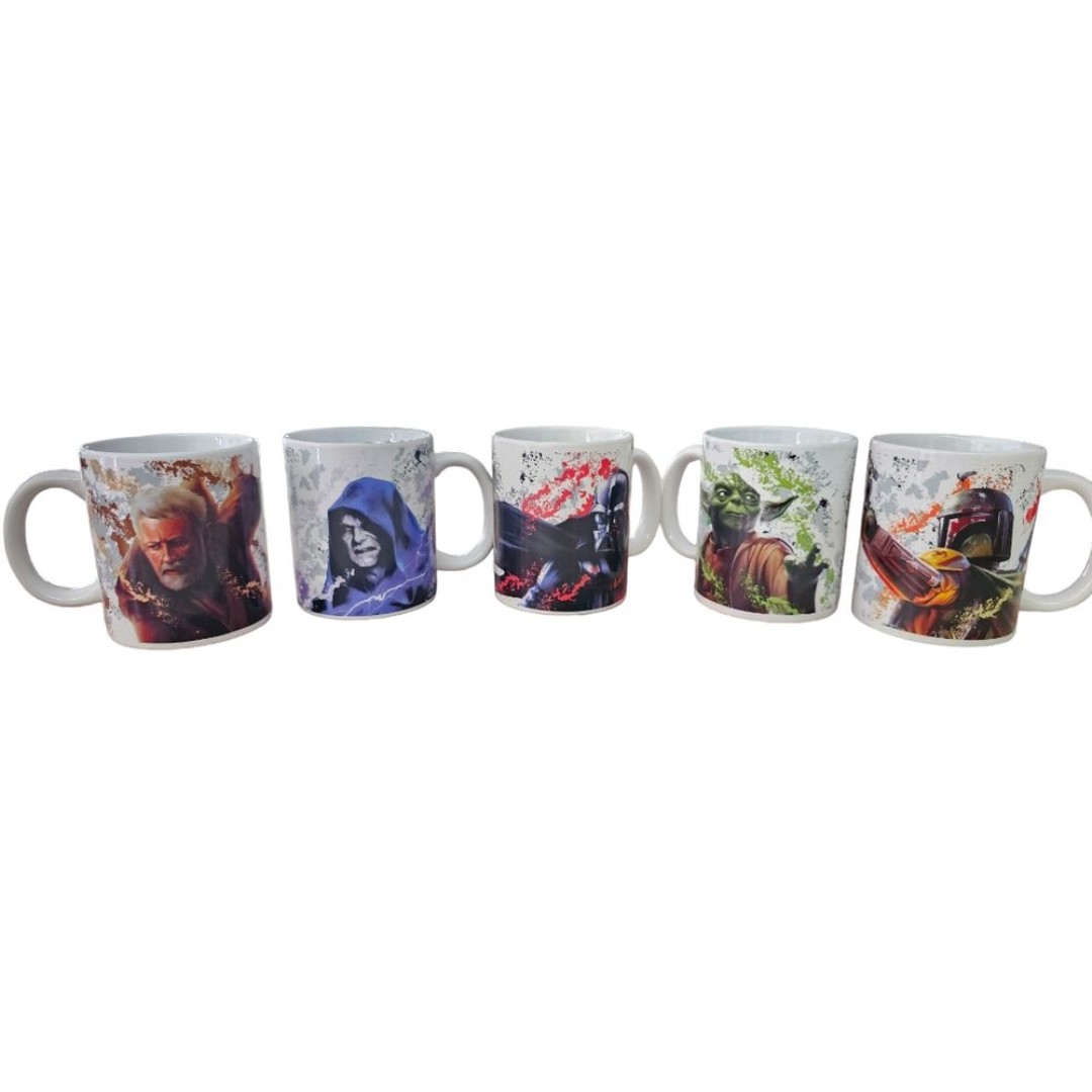 Star Wars Character Ceramic Coffee Mug Set 5 pcs Darth Vader Yoda Obi-Wan