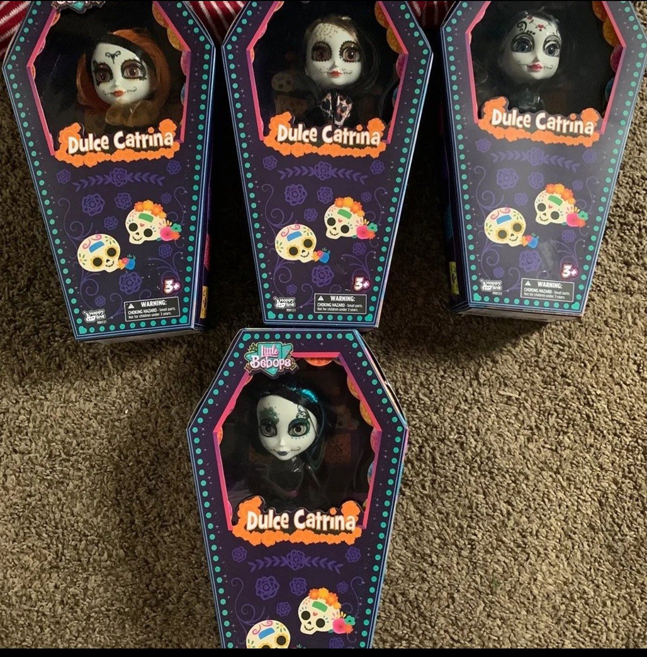 Collectible Little Bebops Dulce Catrina Set of 4 Day of the Dead Dolls