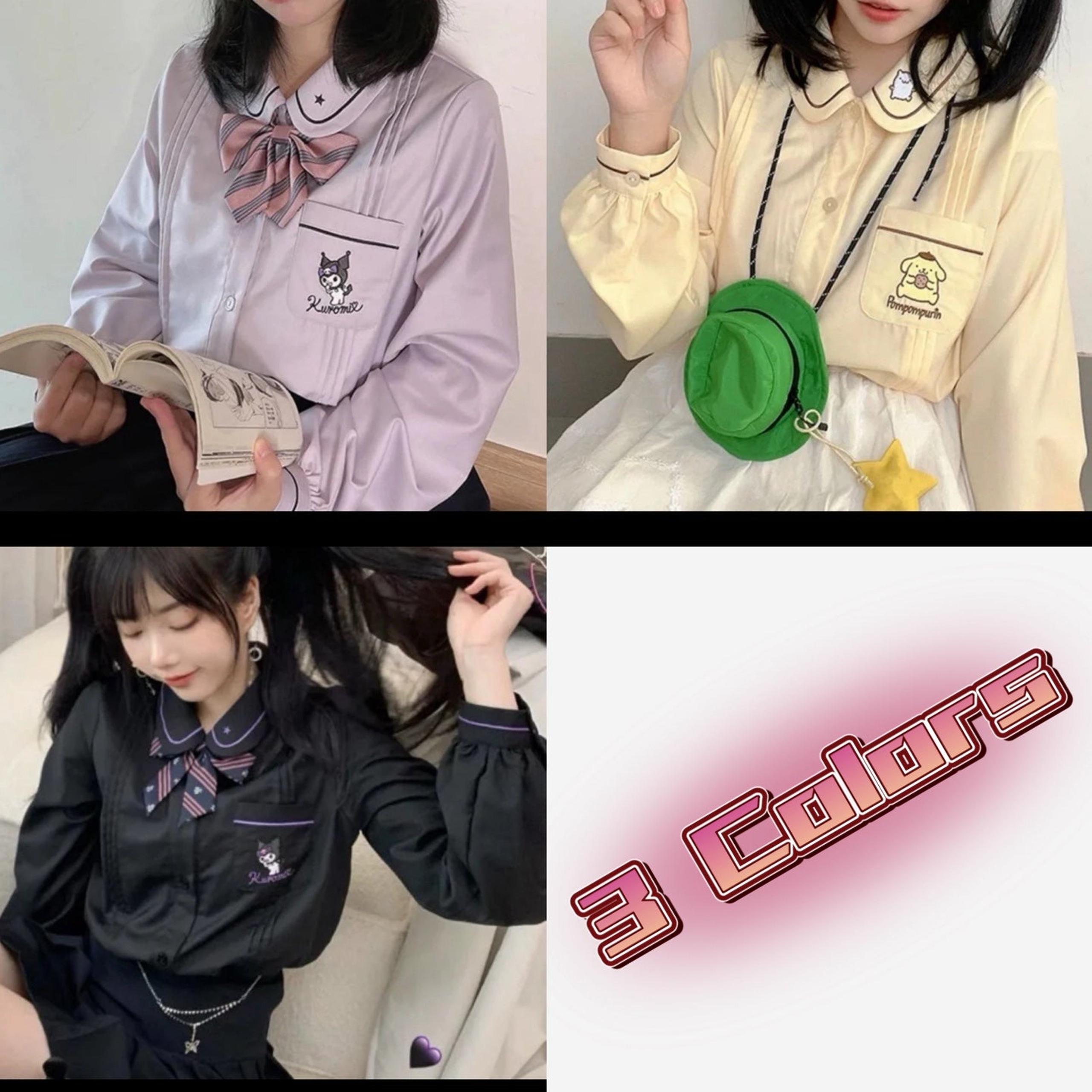 Sanrio Kuromi Pompompurin Women's blouse Long sleeve shirt