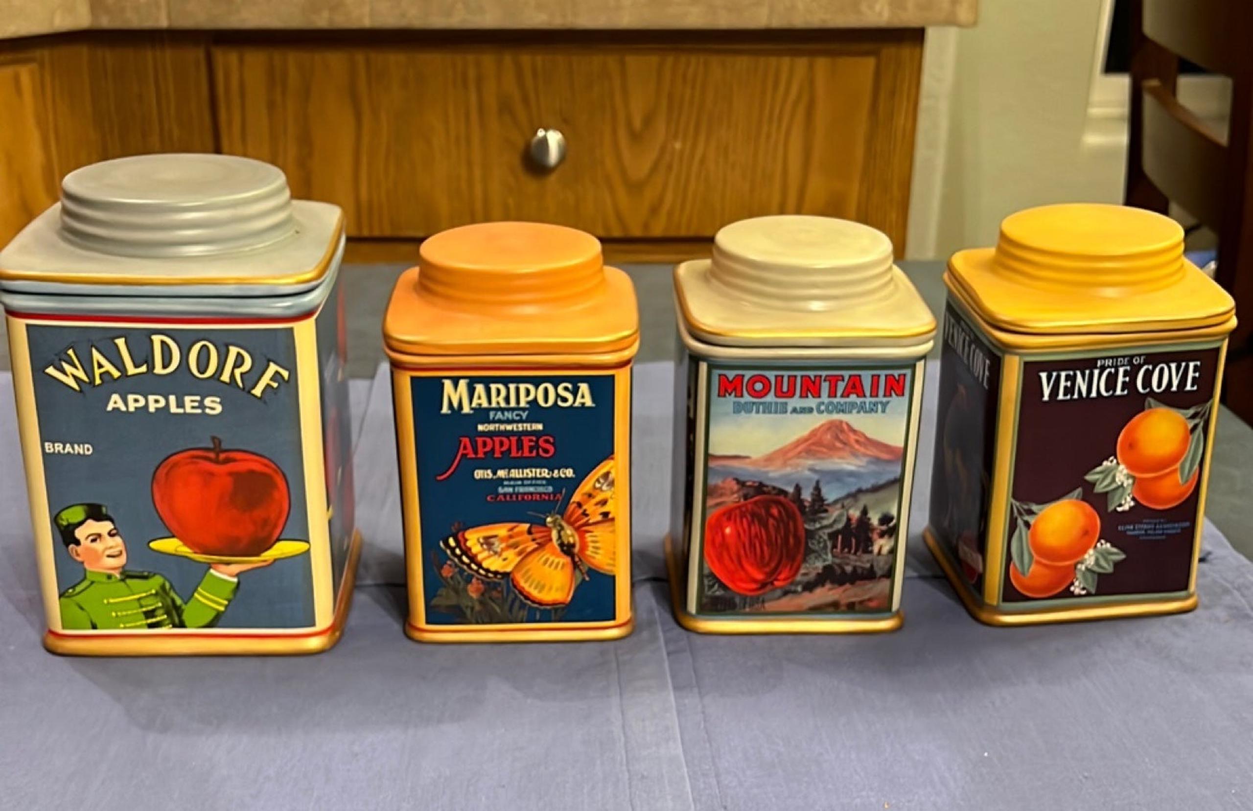 Vintage Label Canisters Sakura Oneida